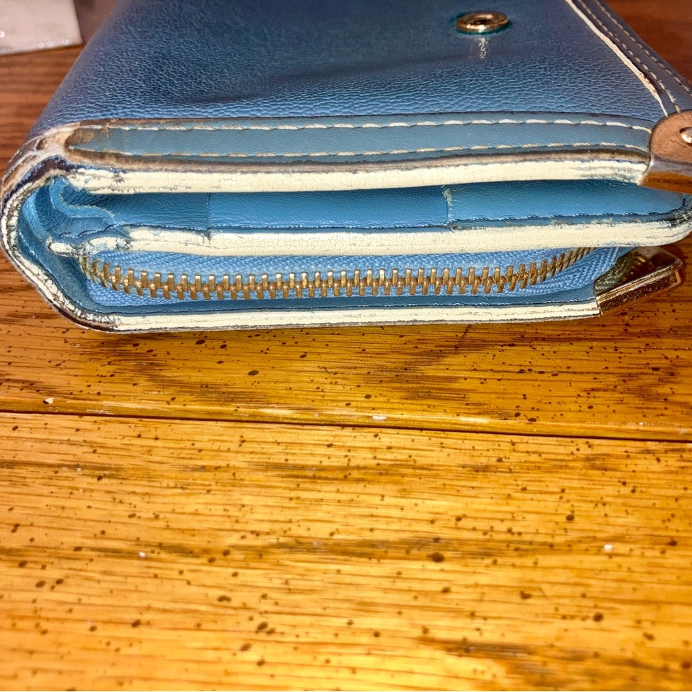 Louis Vuitton Vintage Suhari Compact Zip Wallet Leather Blue - Picture 4 of 12